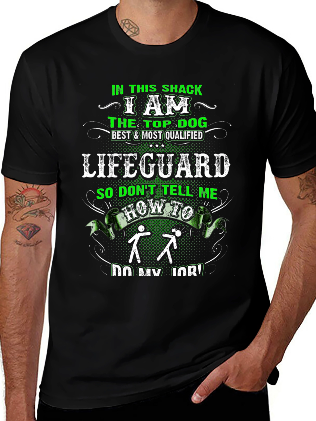 Lifeguard Top Dog Funny Graphic T-Shirt
