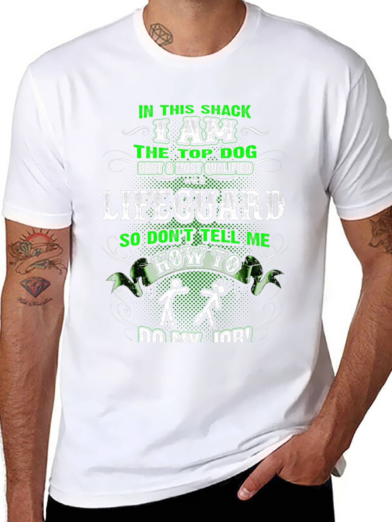 Lifeguard Top Dog Funny Graphic T-Shirt