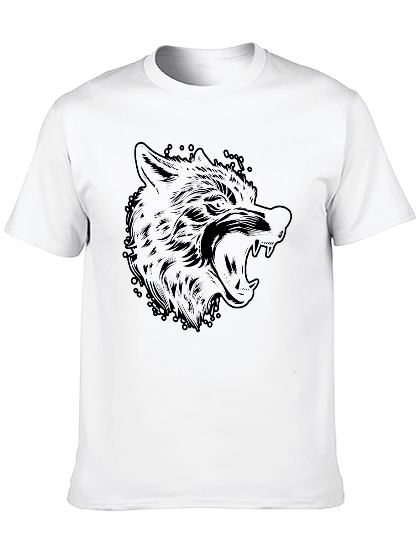 Mens Black Wolf Graphic T-Shirt