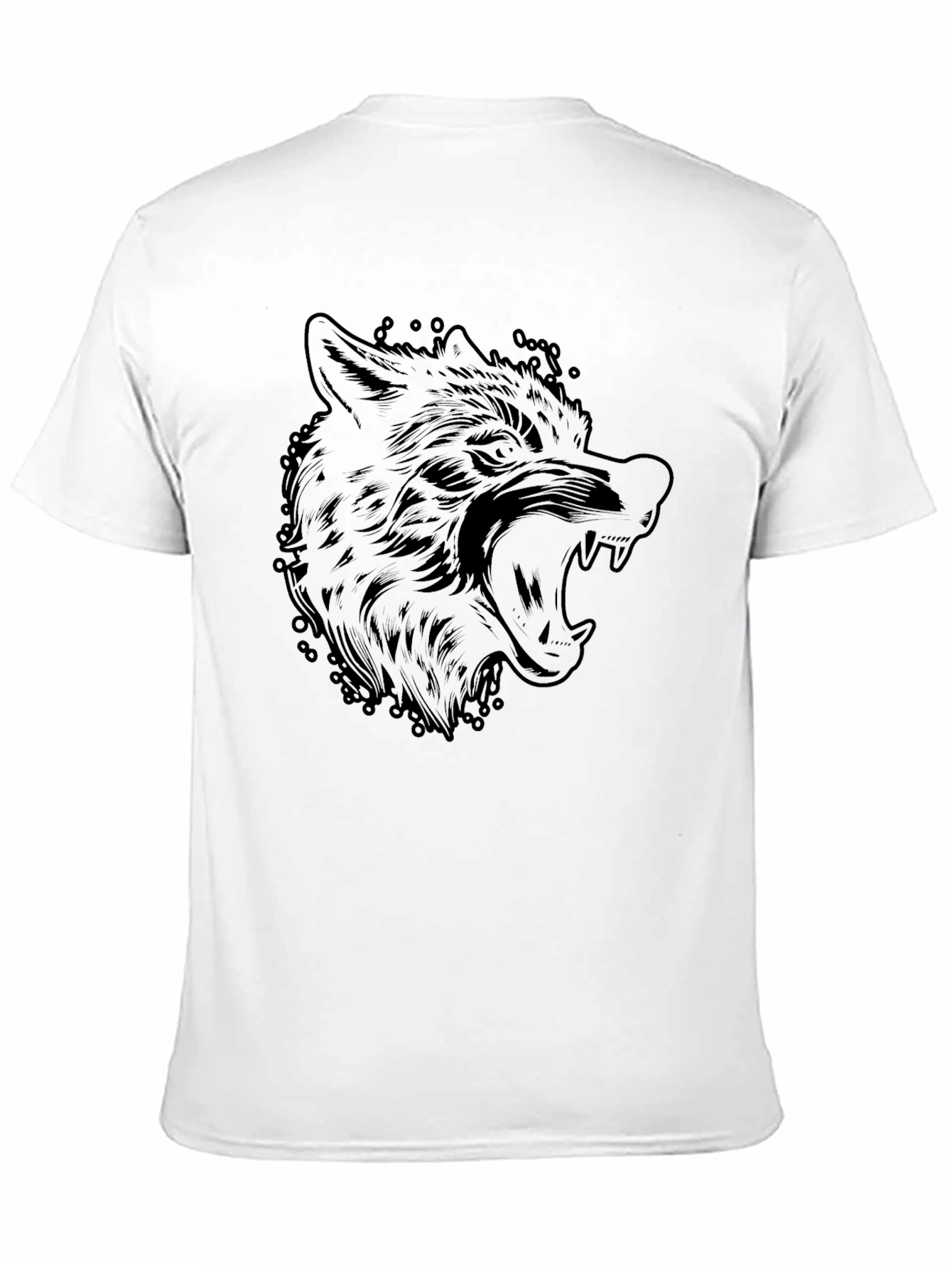 Mens Black Wolf Graphic T-Shirt