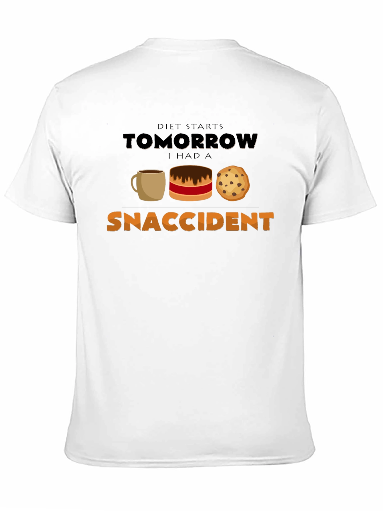 Snaccident Black T-Shirt - Diet Starts Tomorrow