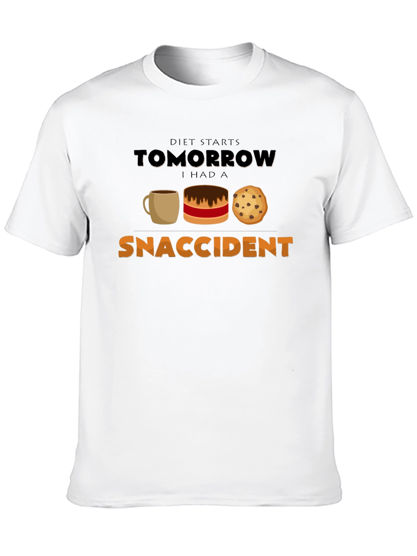 Snaccident Black T-Shirt - Diet Starts Tomorrow