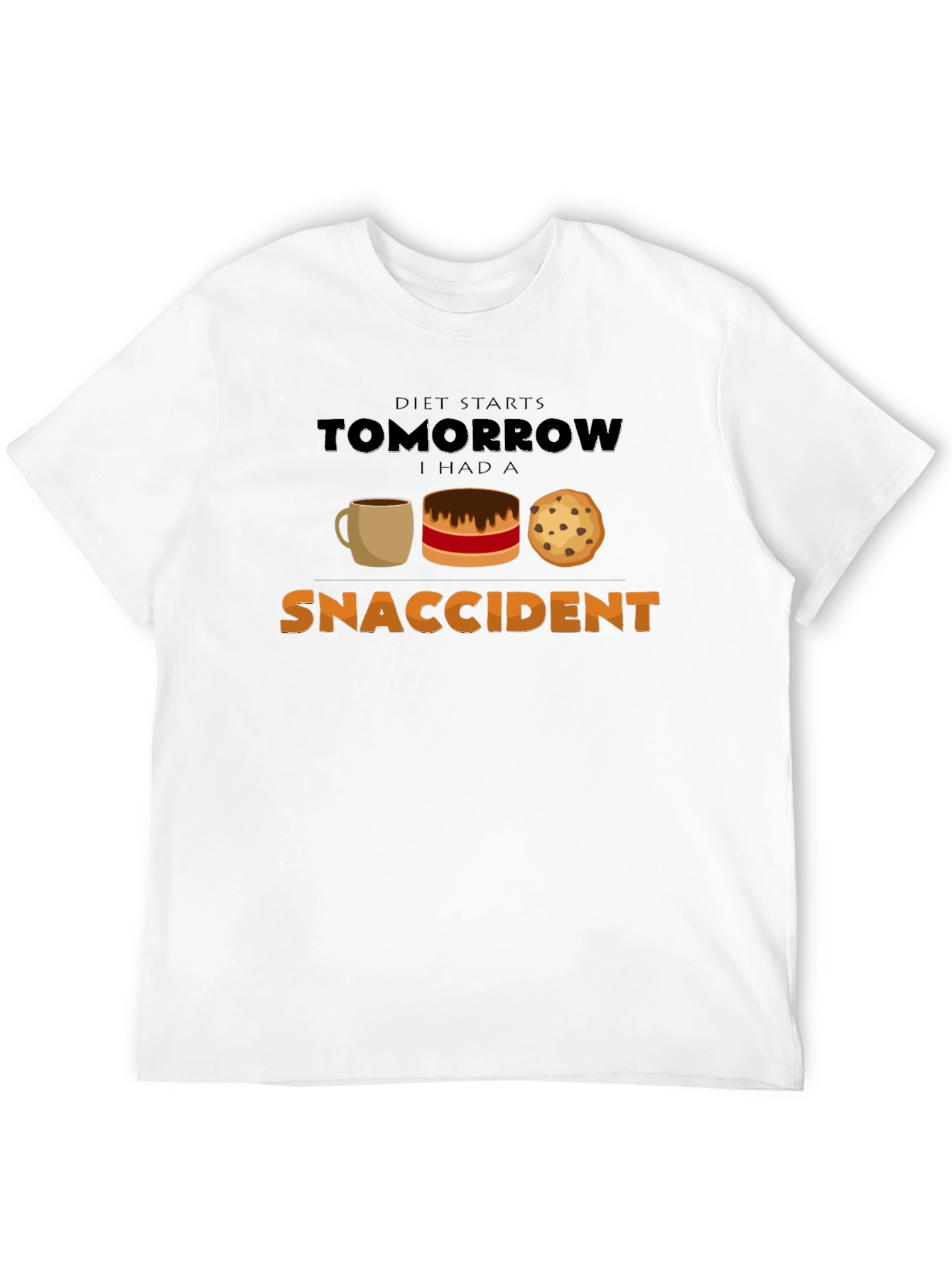 Snaccident Black T-Shirt - Diet Starts Tomorrow