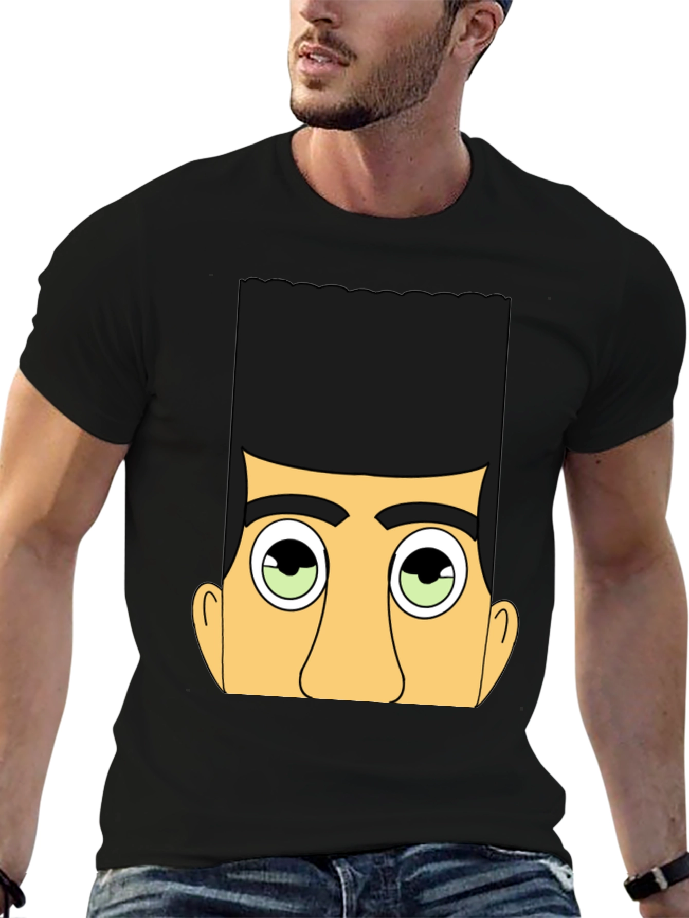 Funky Graphic Tee - Retro Cartoon Face T-Shirt
