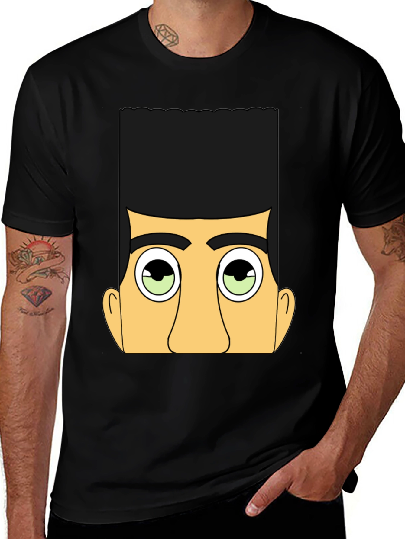 Funky Graphic Tee - Retro Cartoon Face T-Shirt