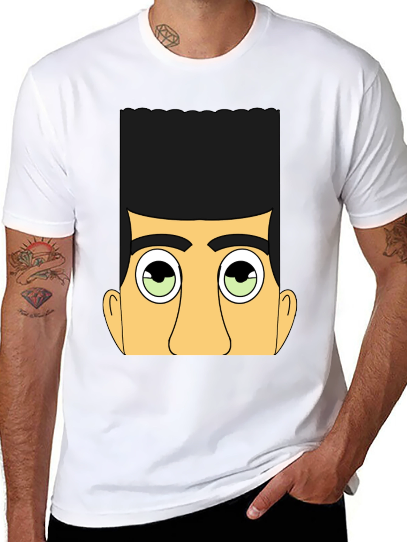 Funky Graphic Tee - Retro Cartoon Face T-Shirt