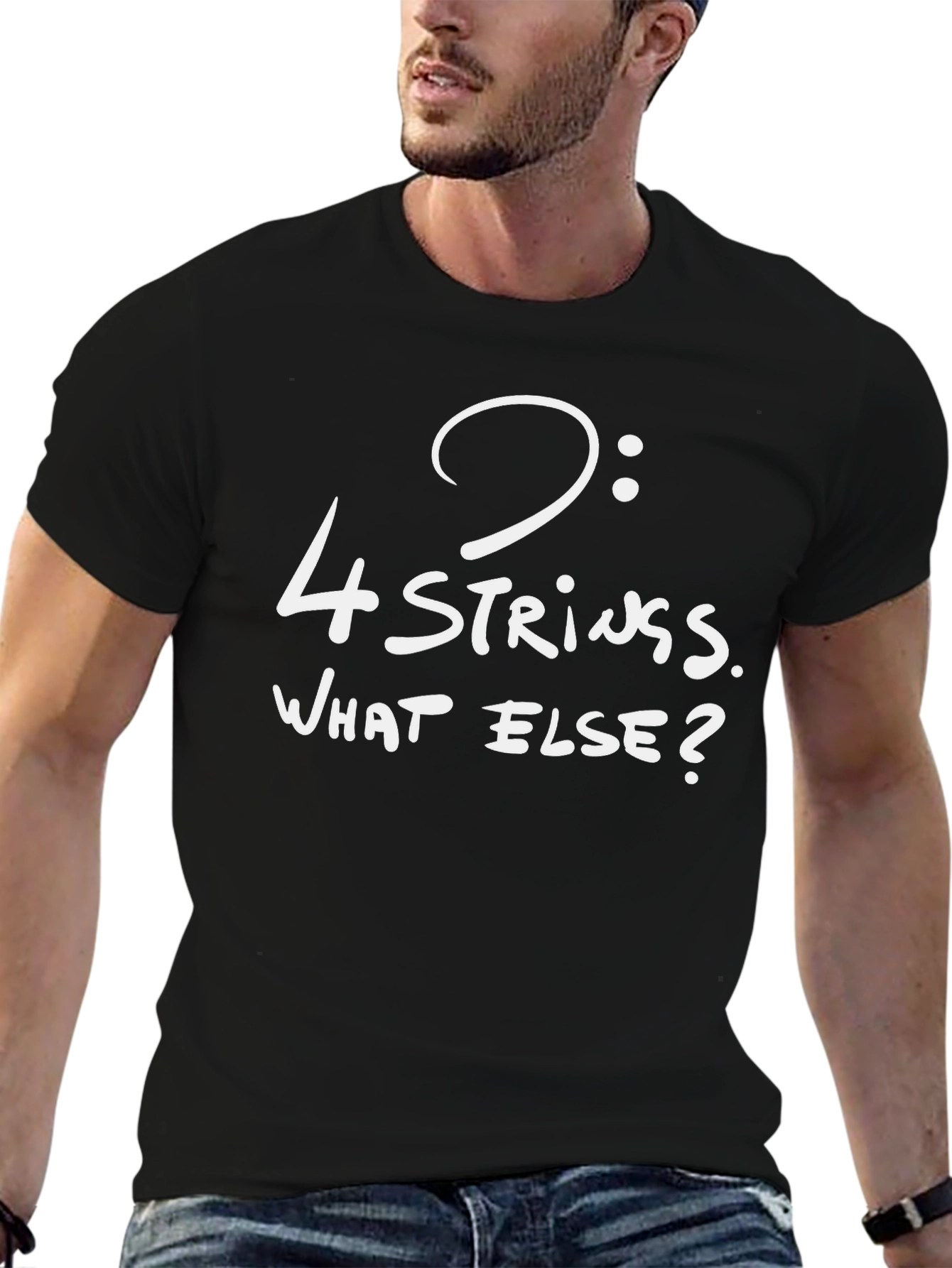 4-String Bass Clef T-Shirt - Musicians Statement