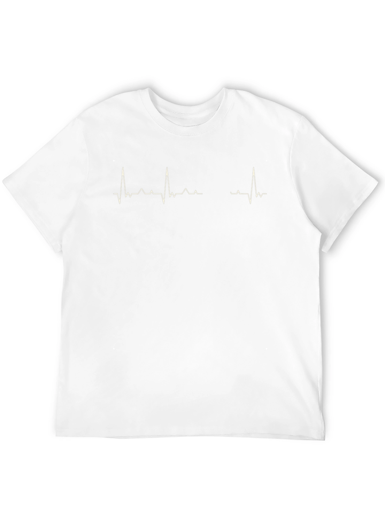 Mens Black T-Shirt with Heartbeat Graphic