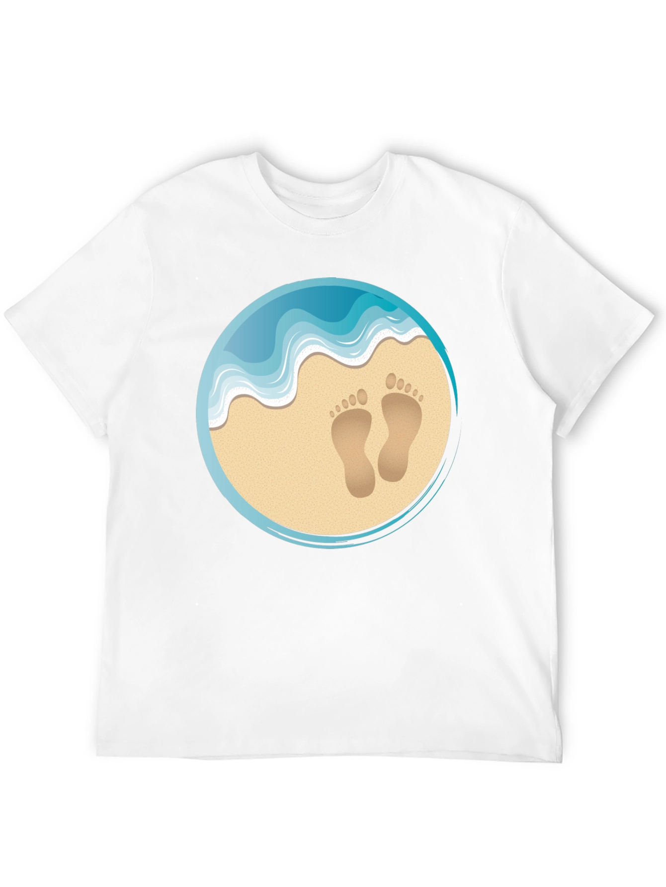 Beach Footprints Graphic T-Shirt