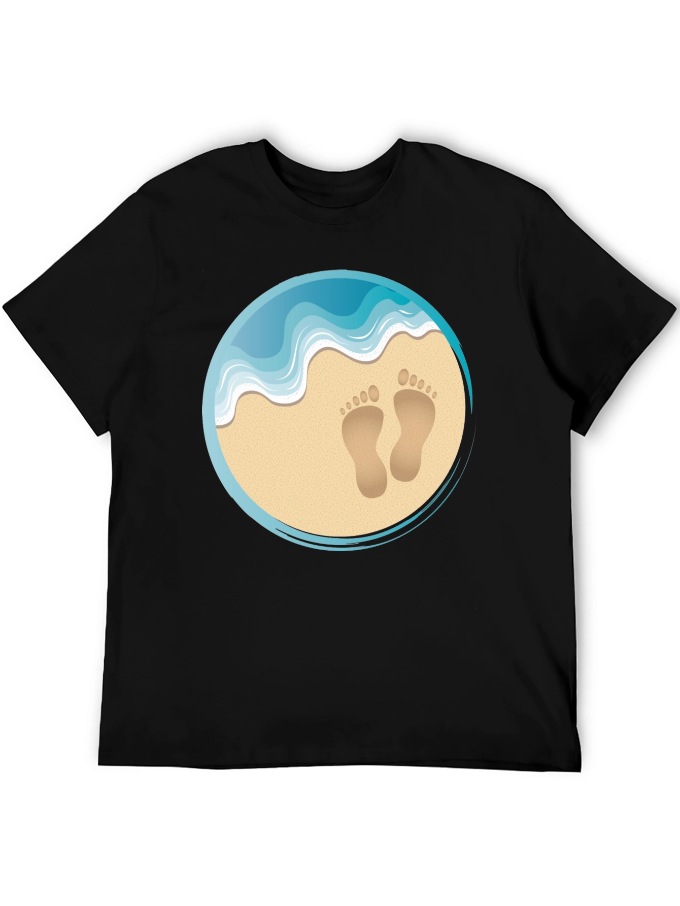 Beach Footprints Graphic T-Shirt