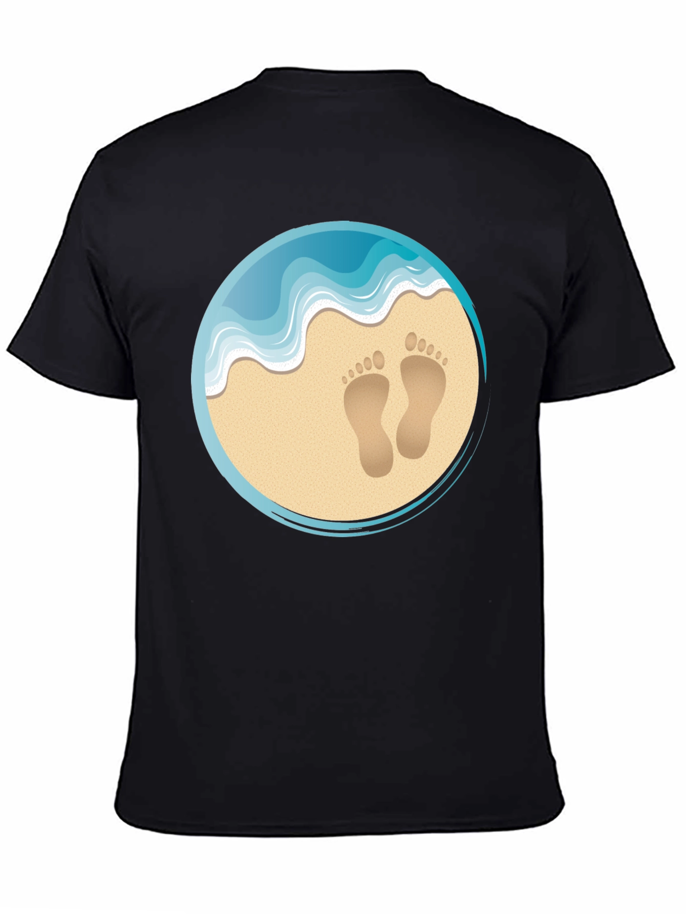 Beach Footprints Graphic T-Shirt