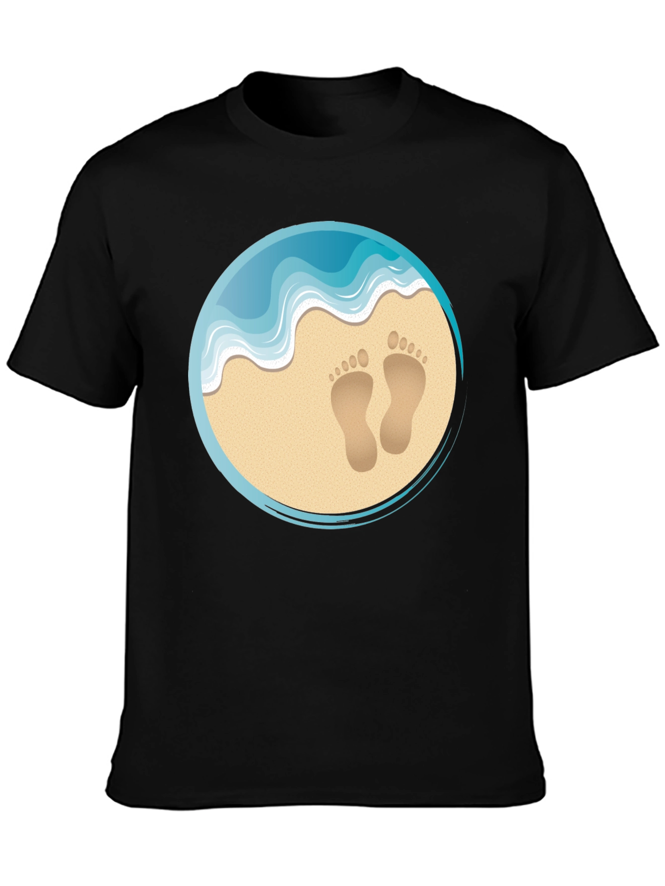 Beach Footprints Graphic T-Shirt