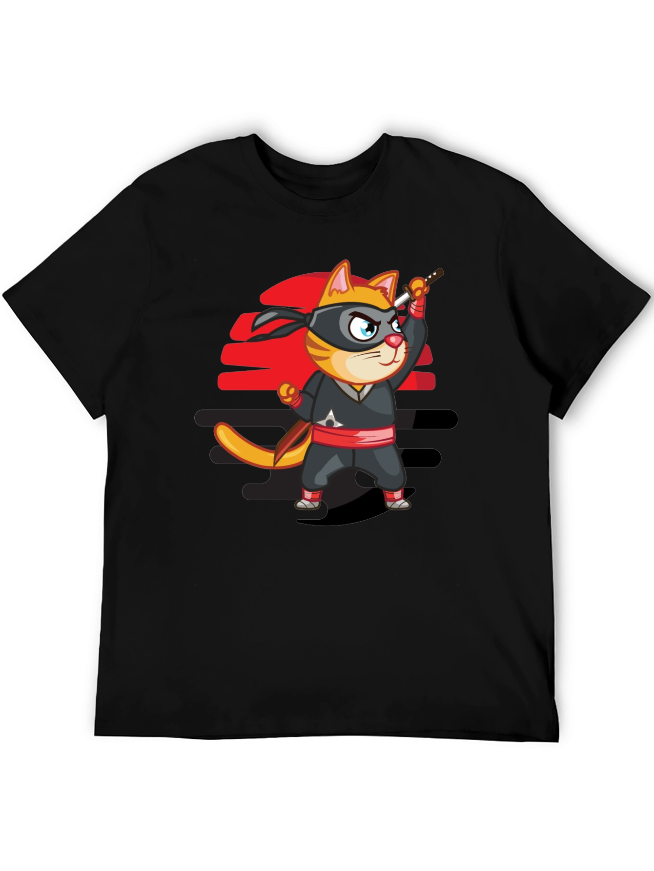 Ninja Cat T-Shirt - Cool Cartoon Graphic Tee