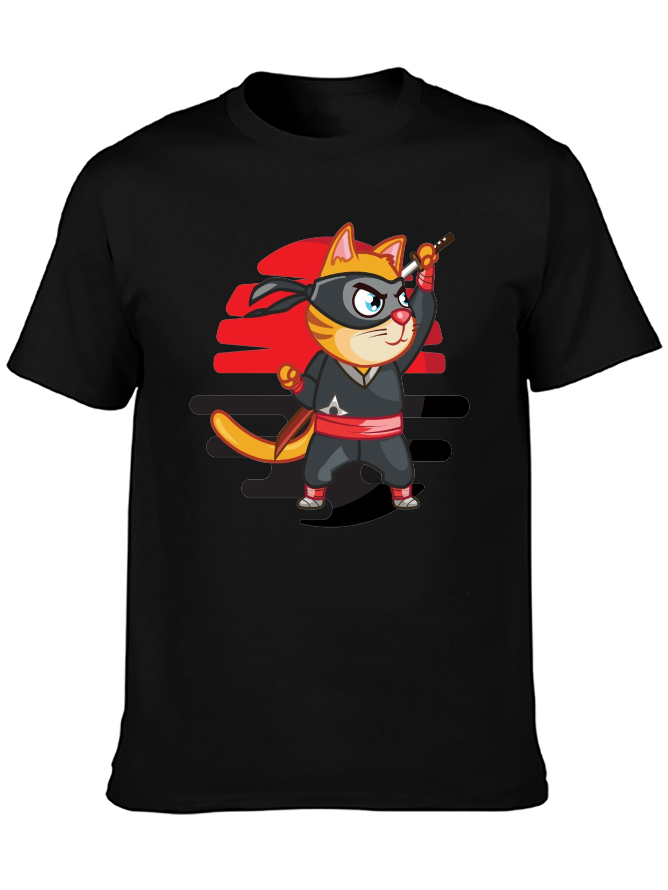 Ninja Cat T-Shirt - Cool Cartoon Graphic Tee