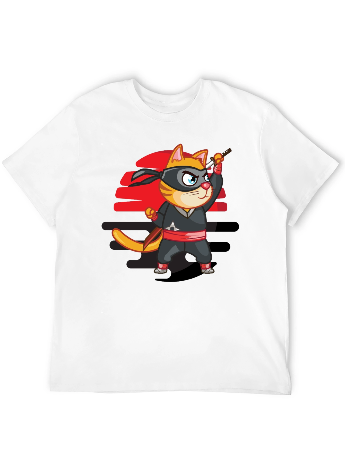 Ninja Cat T-Shirt - Cool Cartoon Graphic Tee