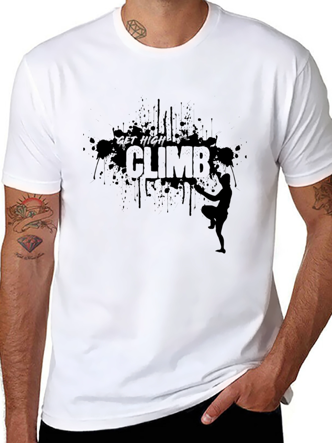 Get High Climb T-Shirt - Rock Climbing Tee