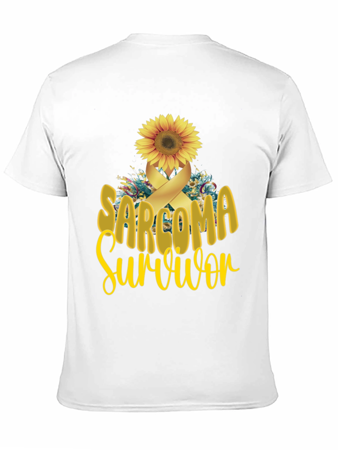 Sarcoma Survivor T-Shirt Sunflower Ribbon Cancer Awareness