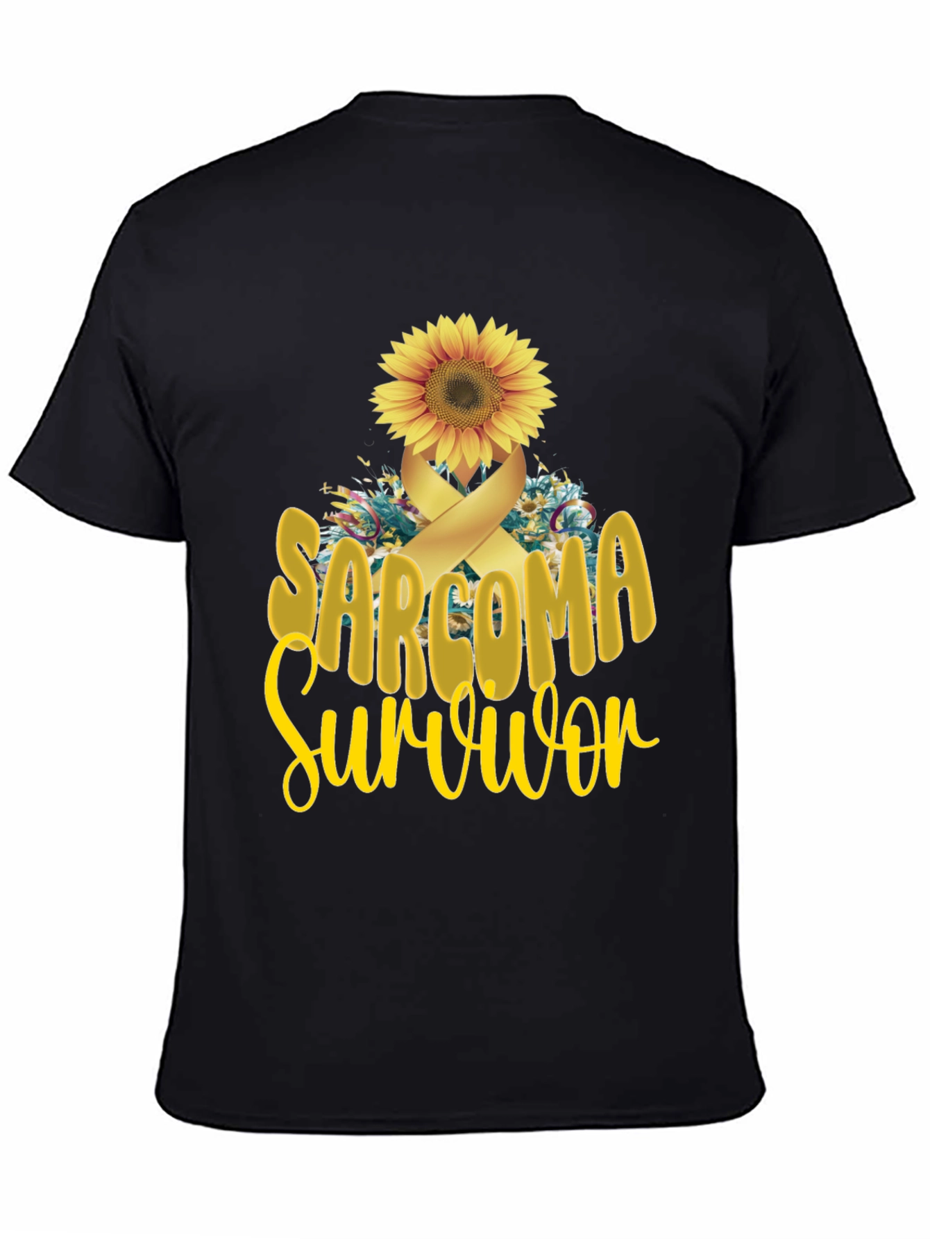 Sarcoma Survivor T-Shirt Sunflower Ribbon Cancer Awareness