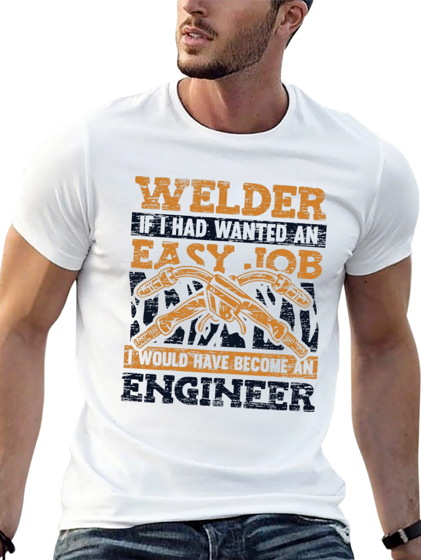 Welders Easy Job Black Graphic T-Shirt
