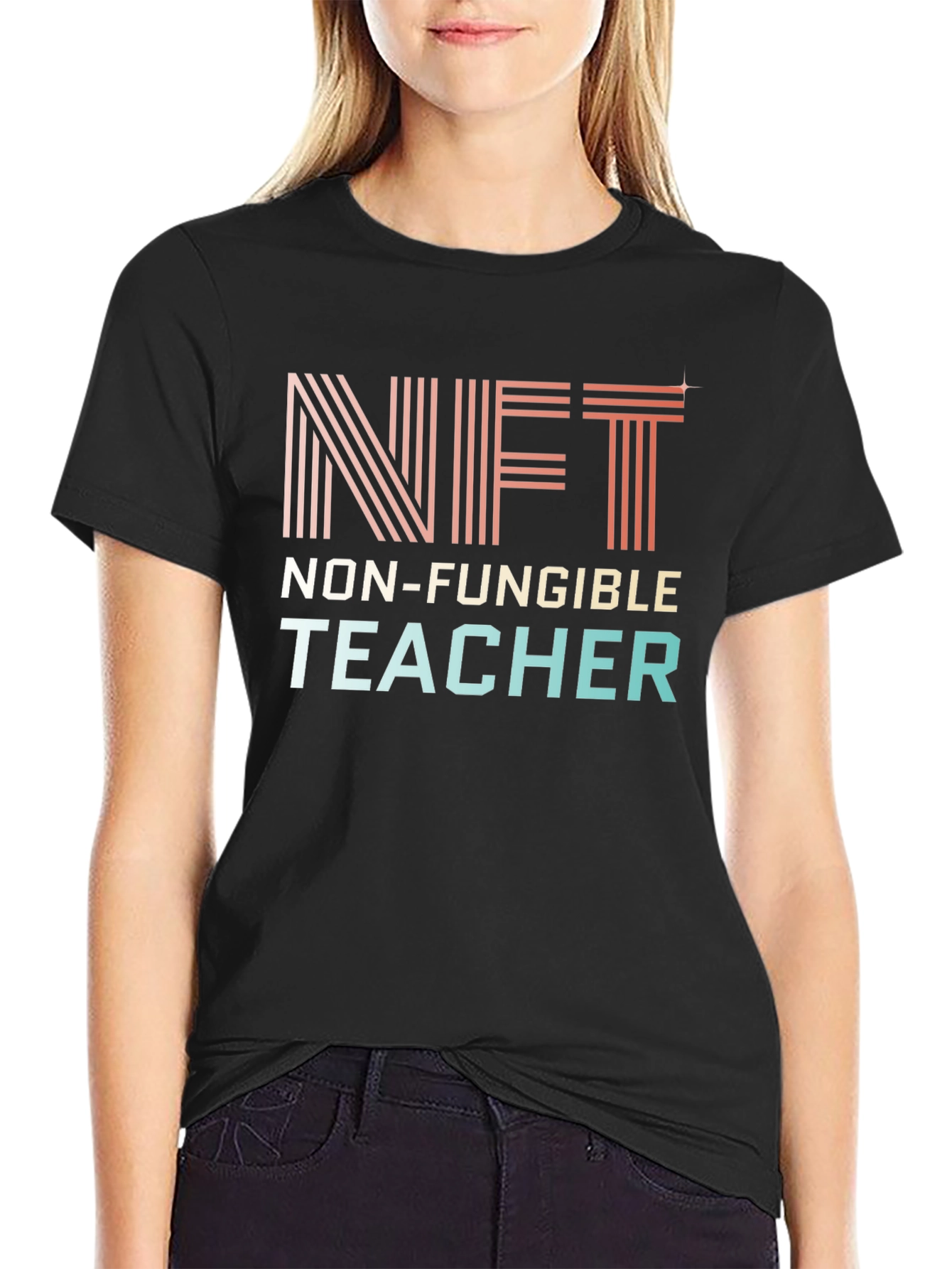 NFT Non-Fungible Teacher Graphic T-Shirt