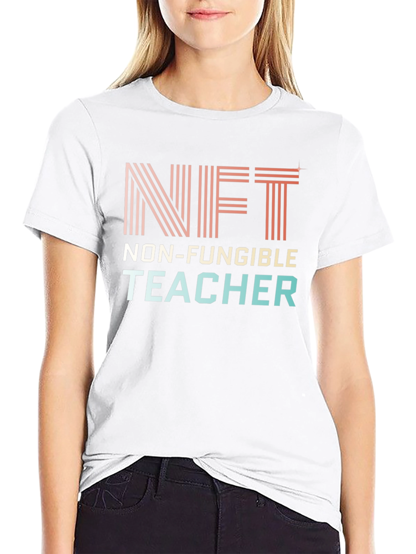 NFT Non-Fungible Teacher Graphic T-Shirt