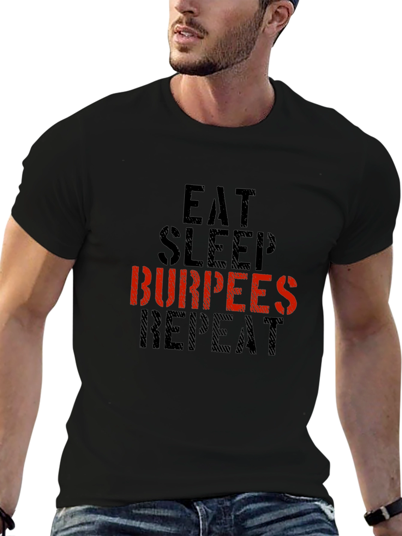 Eat Sleep Burpees Repeat Fitness T-Shirt