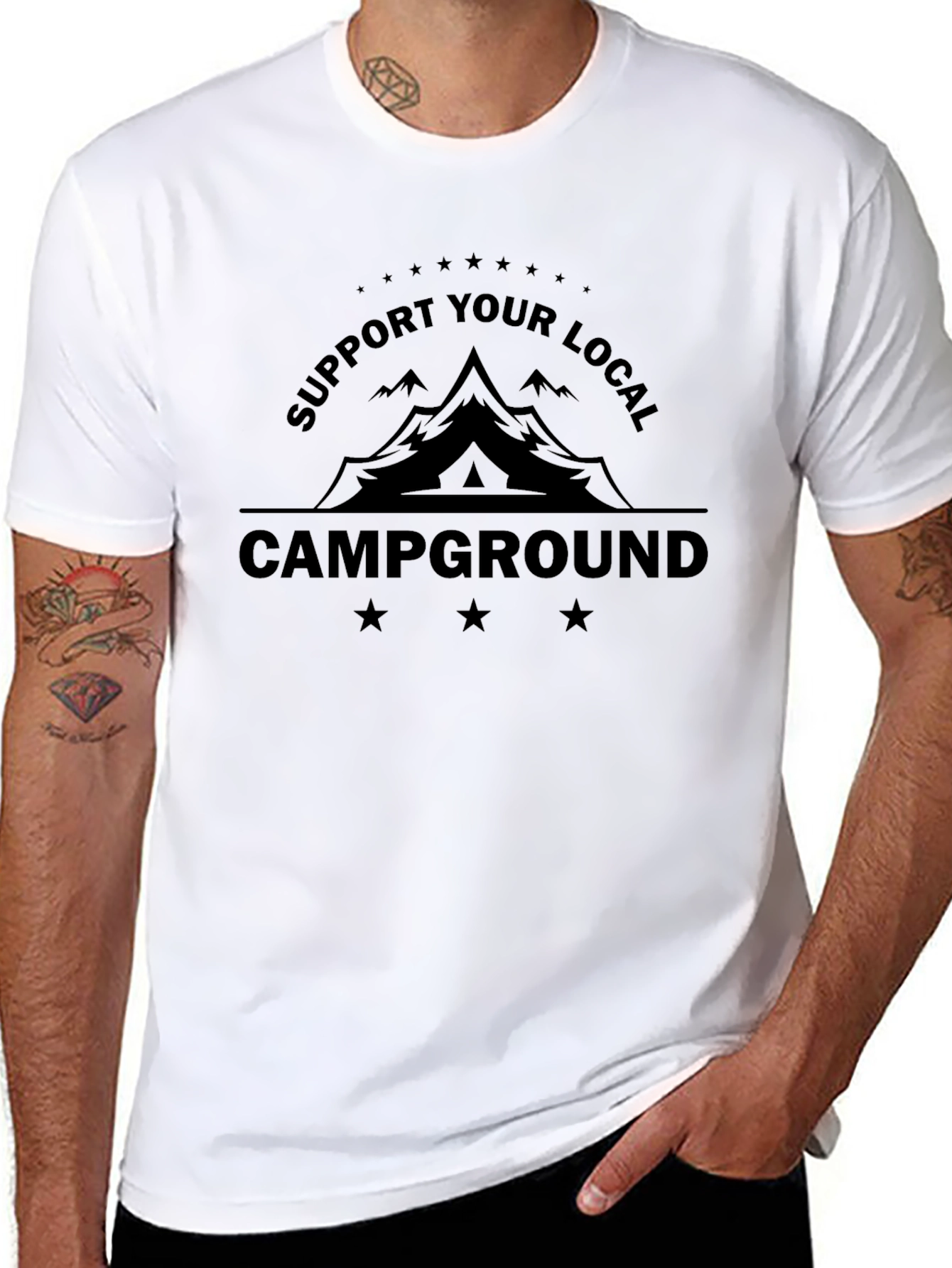 Support Your Local Campground Black T-Shirt