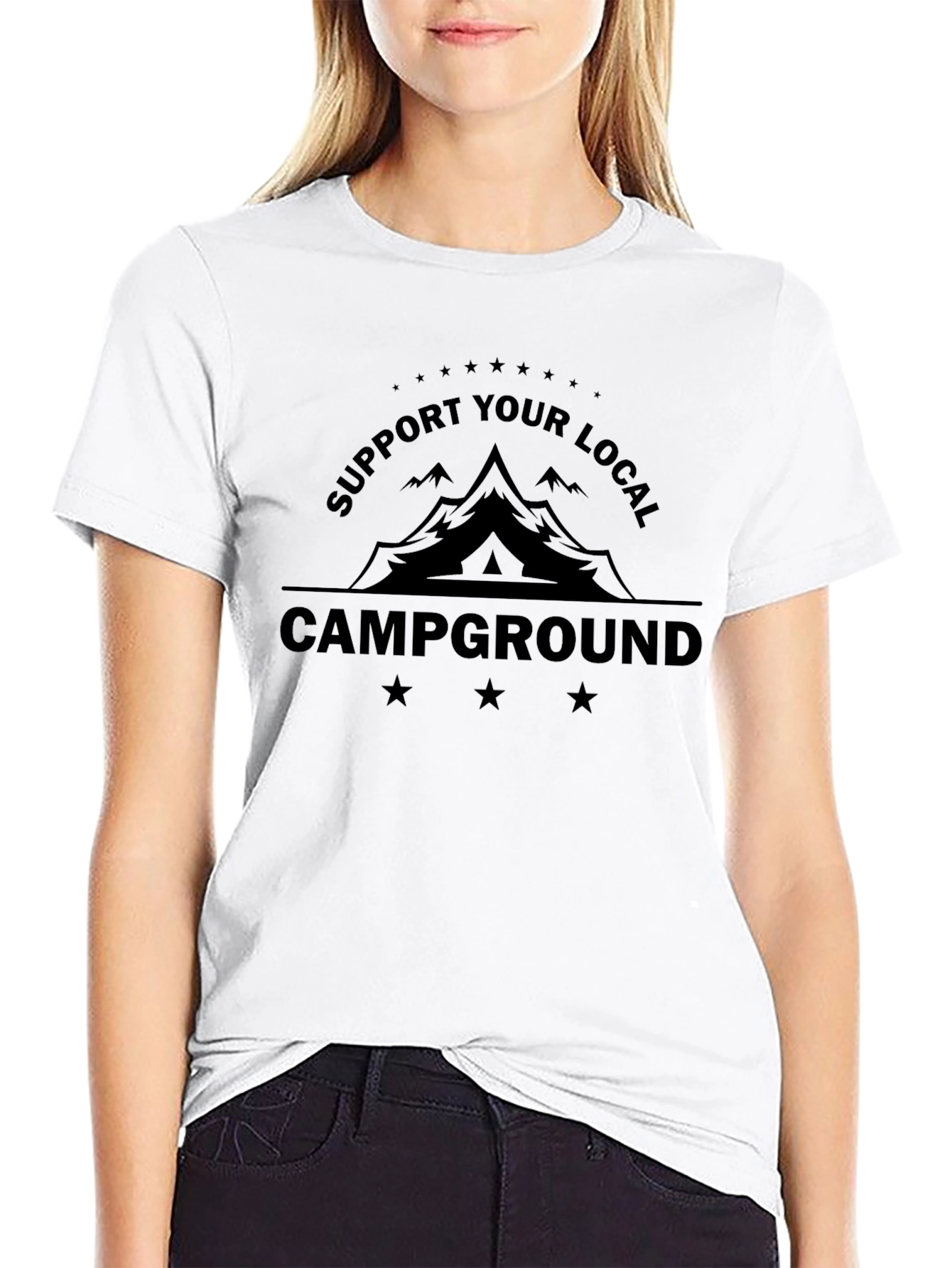 Support Your Local Campground Black T-Shirt