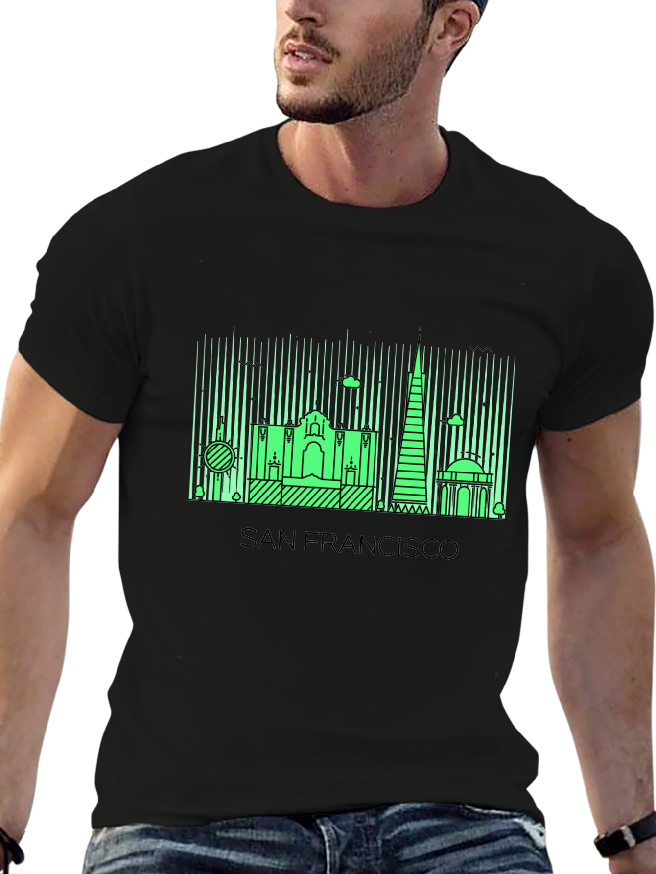 San Francisco Skyline Graphic Tee - Black