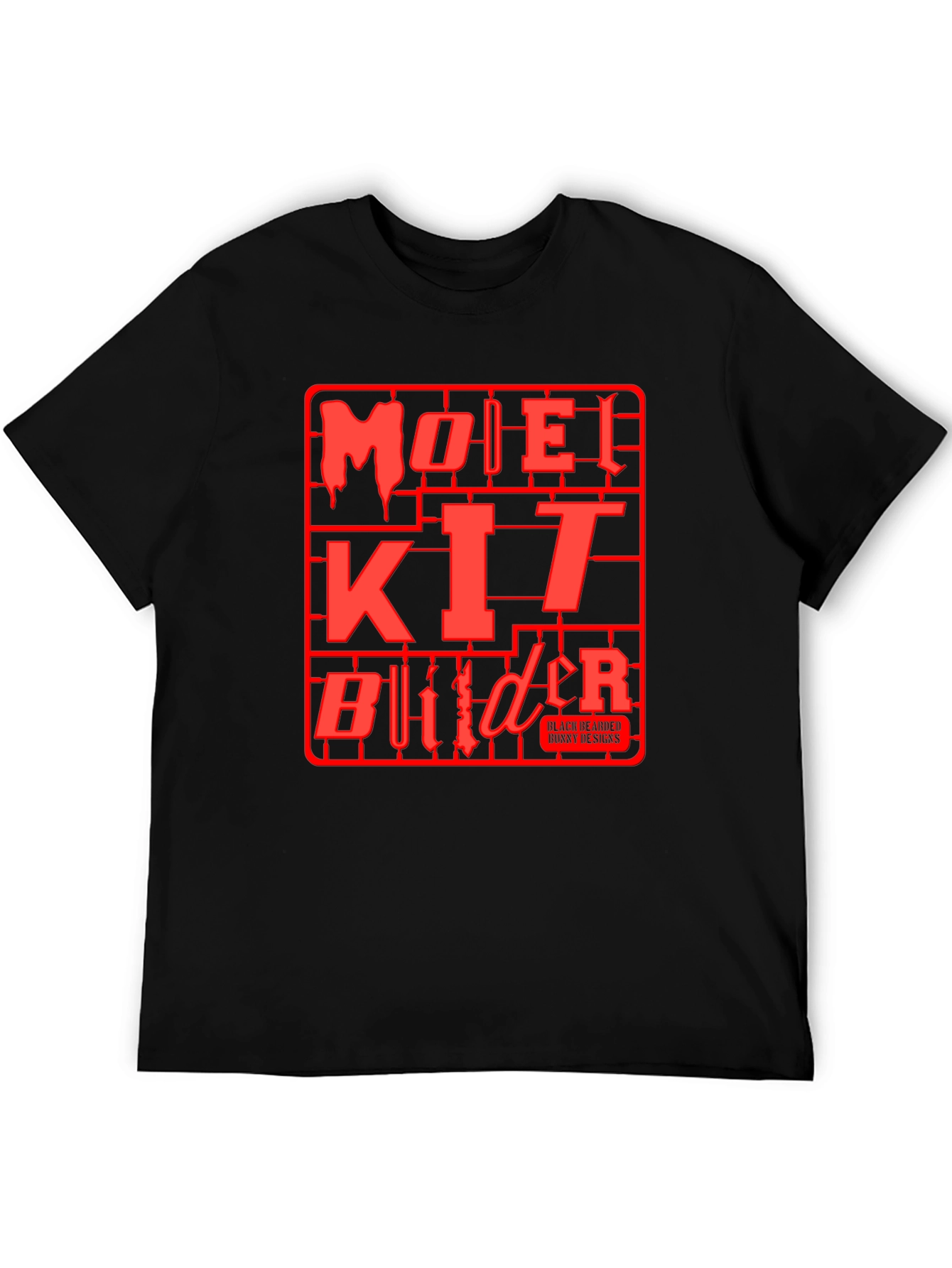Model Kit Builder T-Shirt - Black Red Graphic Tee
