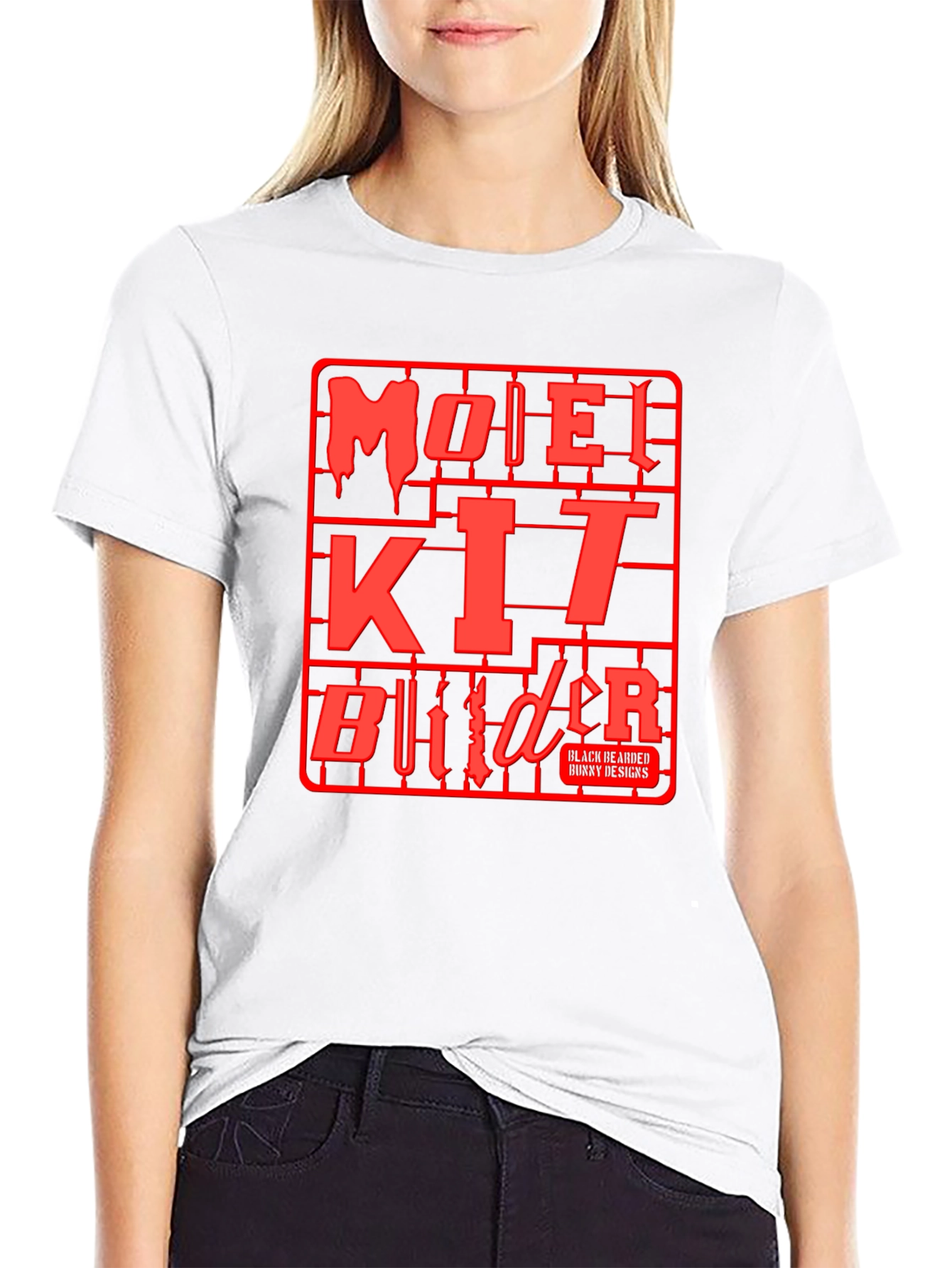 Model Kit Builder T-Shirt - Black Red Graphic Tee