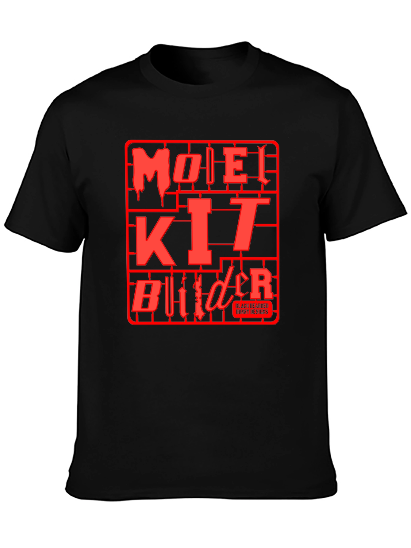 Model Kit Builder T-Shirt - Black Red Graphic Tee