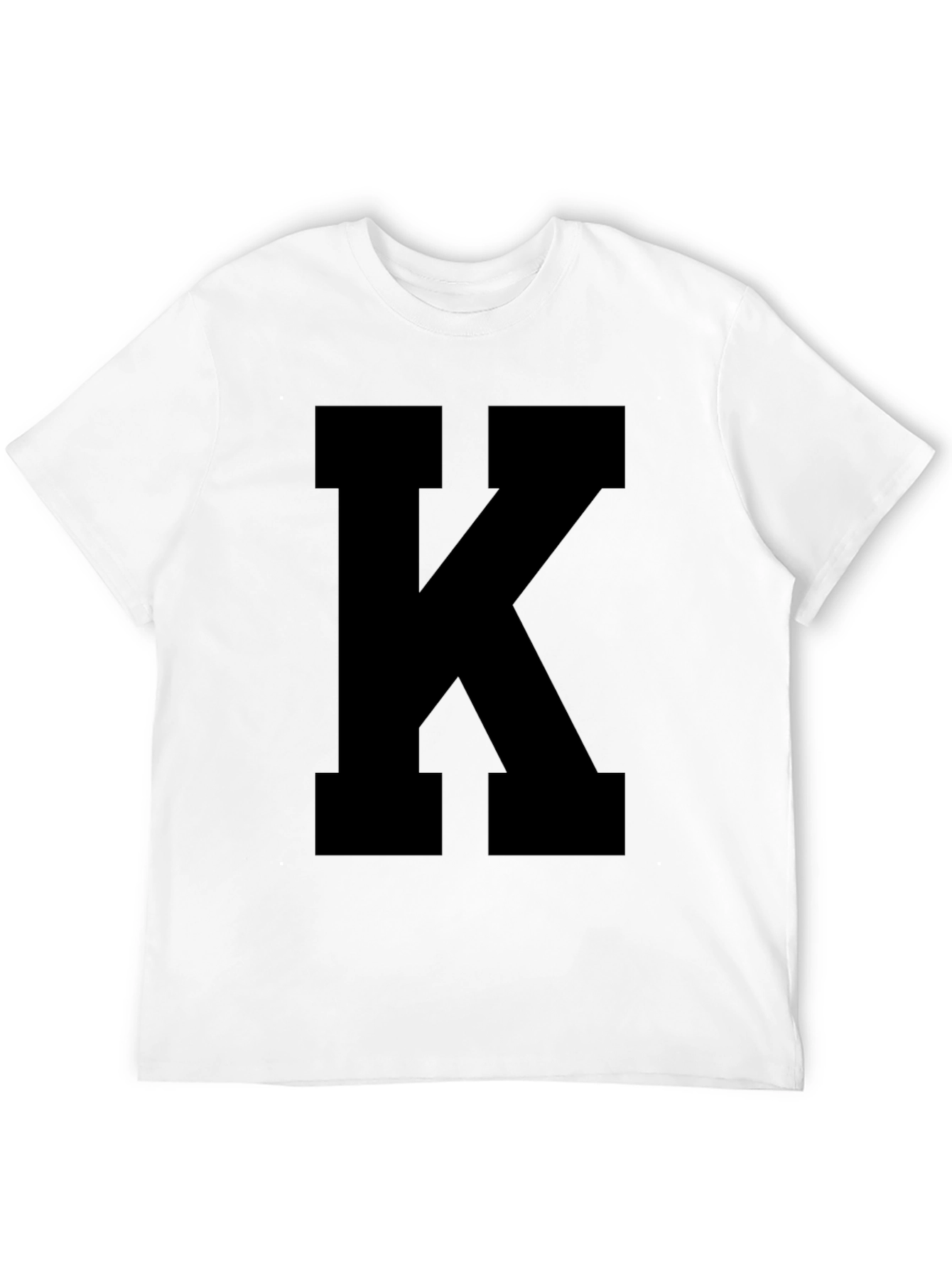 Bold Black K Graphic Tee - Classic Comfort