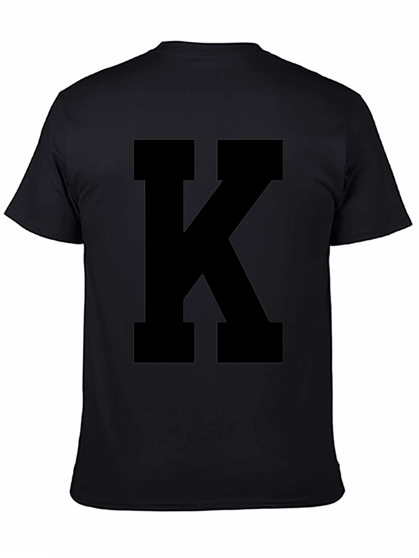 Bold Black K Graphic Tee - Classic Comfort