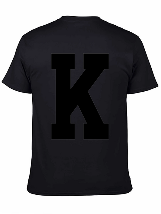 Bold Black K Graphic Tee - Classic Comfort