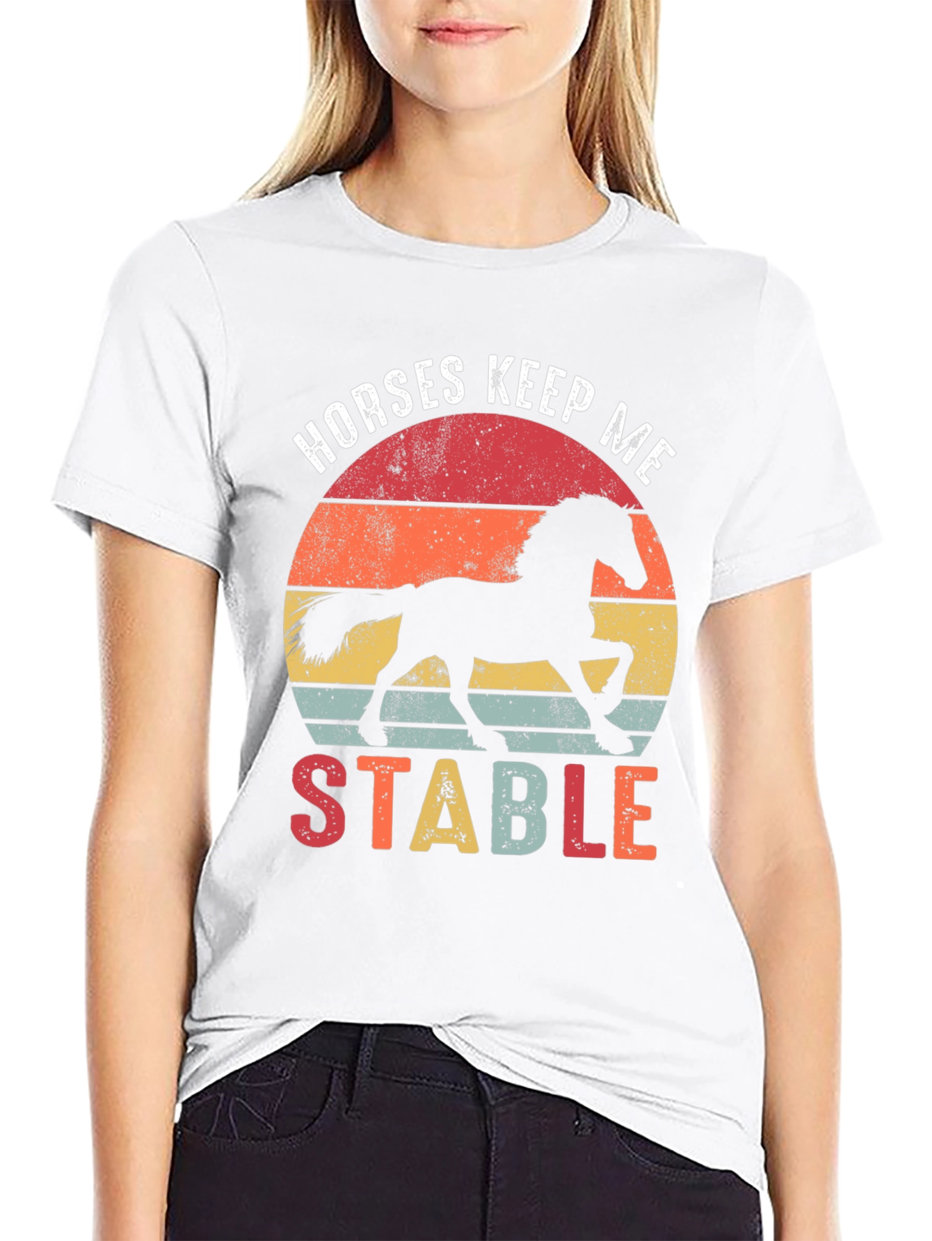 Horses Keep Me Stable Graphic T-Shirt