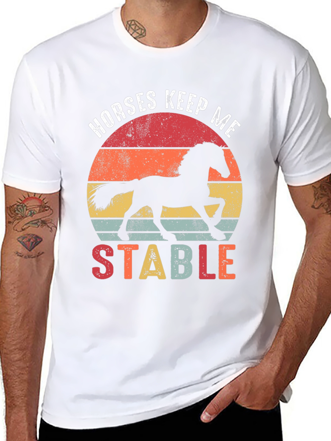 Horses Keep Me Stable Graphic T-Shirt