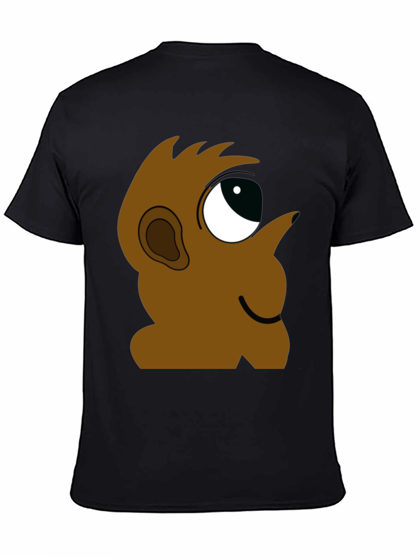 Cartoon Character Graphic Tee - Black