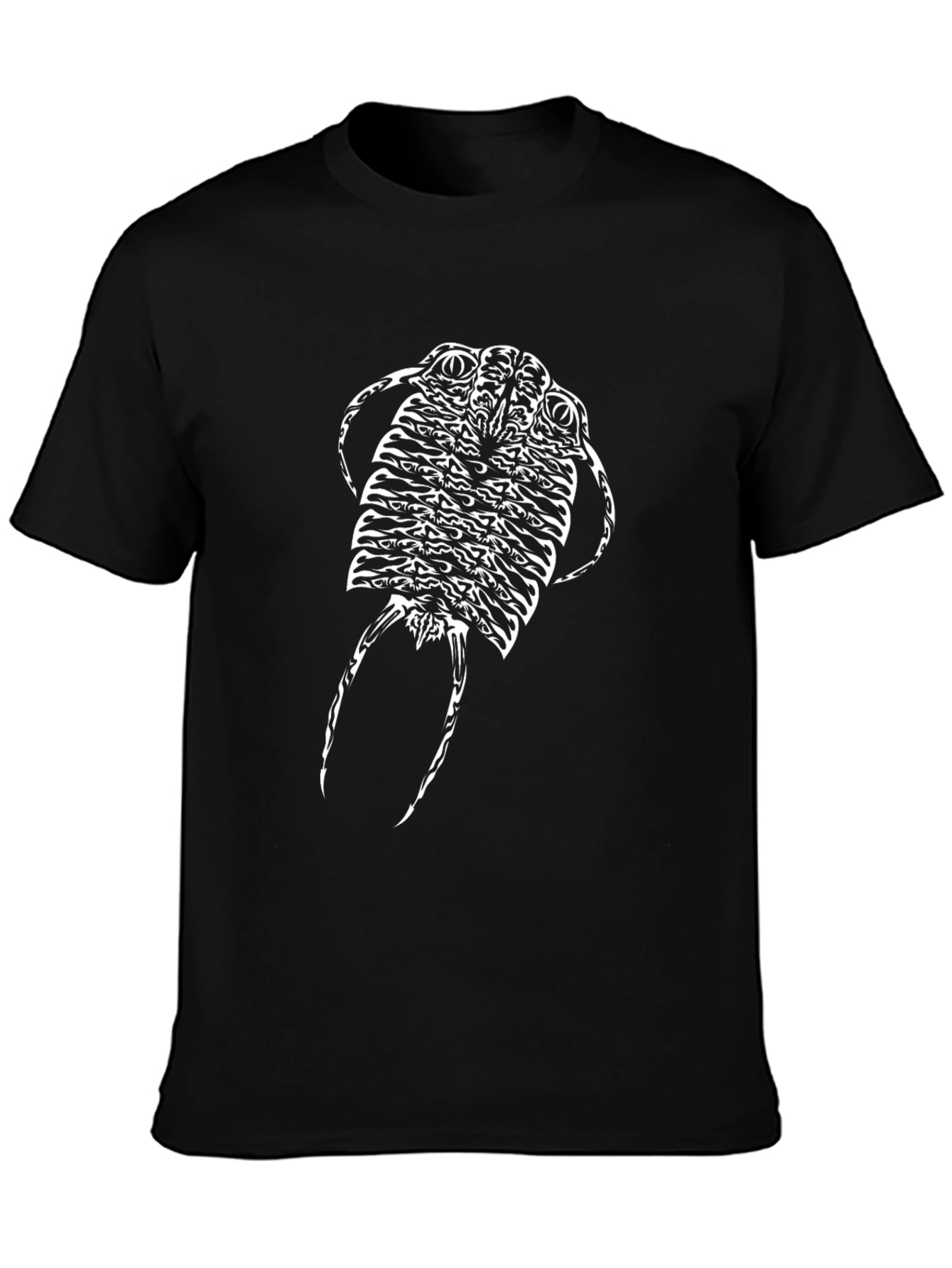 Black T-Shirt with Abstract Creature Design