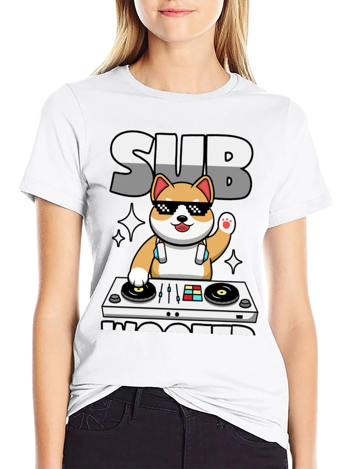 Subwoofer DJ Shiba Inu Graphic Tee