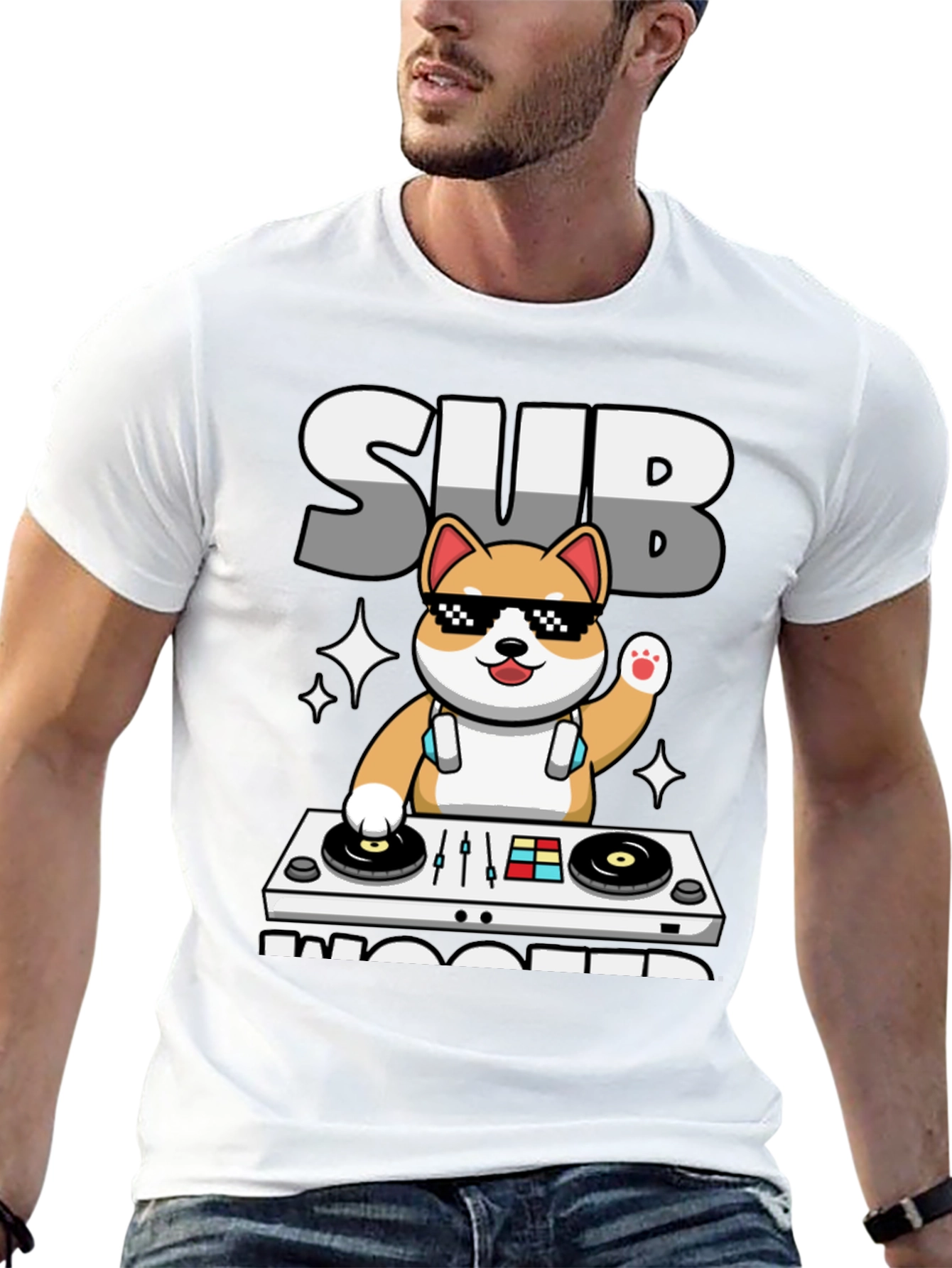 Subwoofer DJ Shiba Inu Graphic Tee