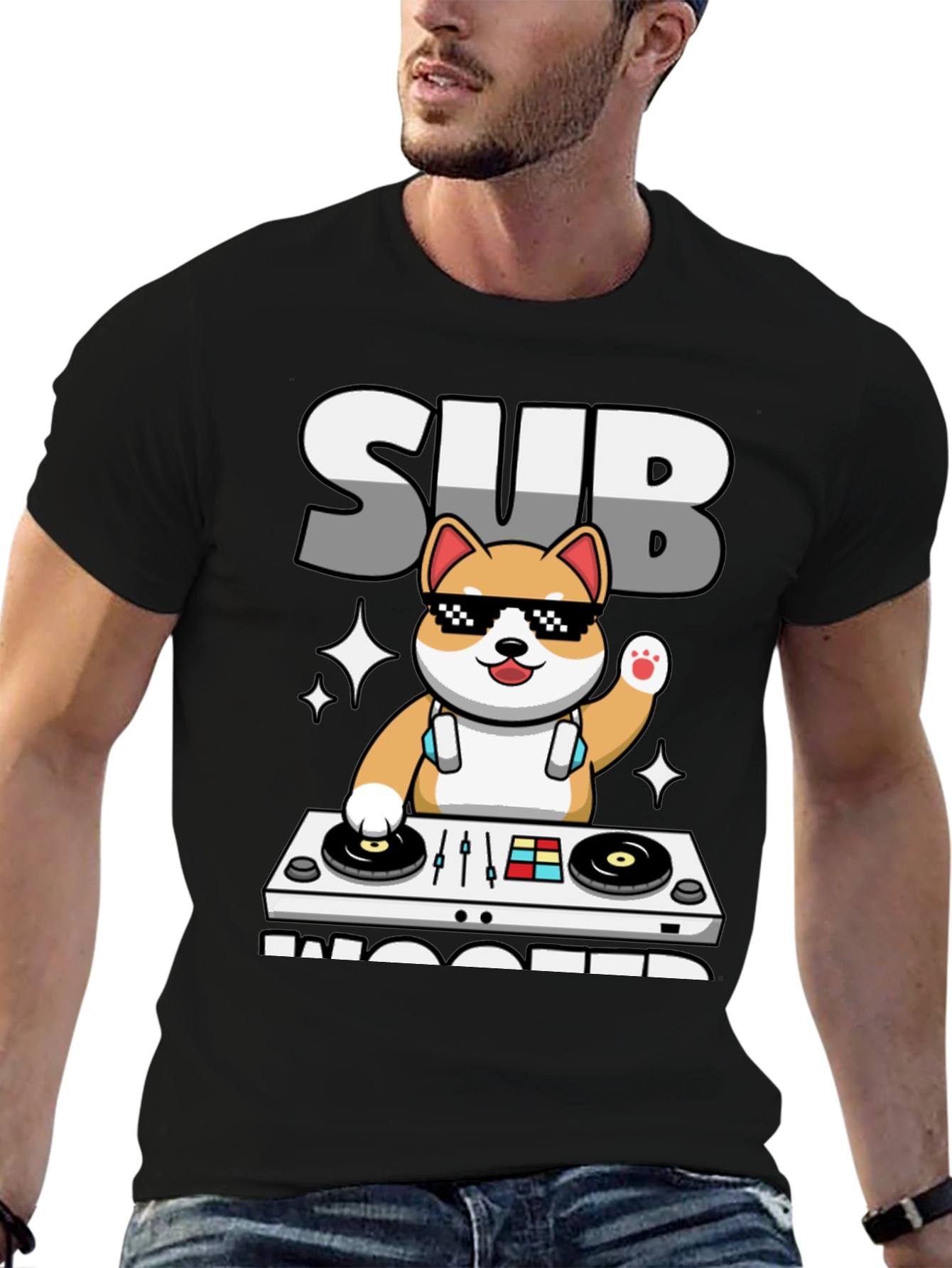 Subwoofer DJ Shiba Inu Graphic Tee