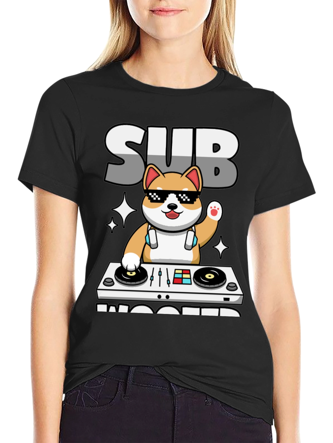 Subwoofer DJ Shiba Inu Graphic Tee