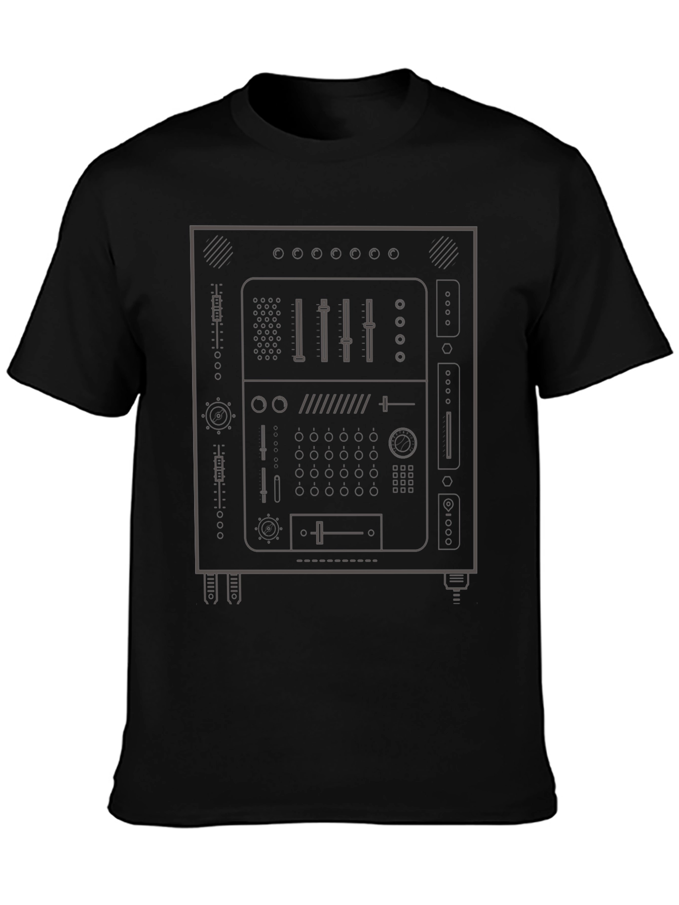 Synth Graphic Black T-Shirt - Music Producer Tee