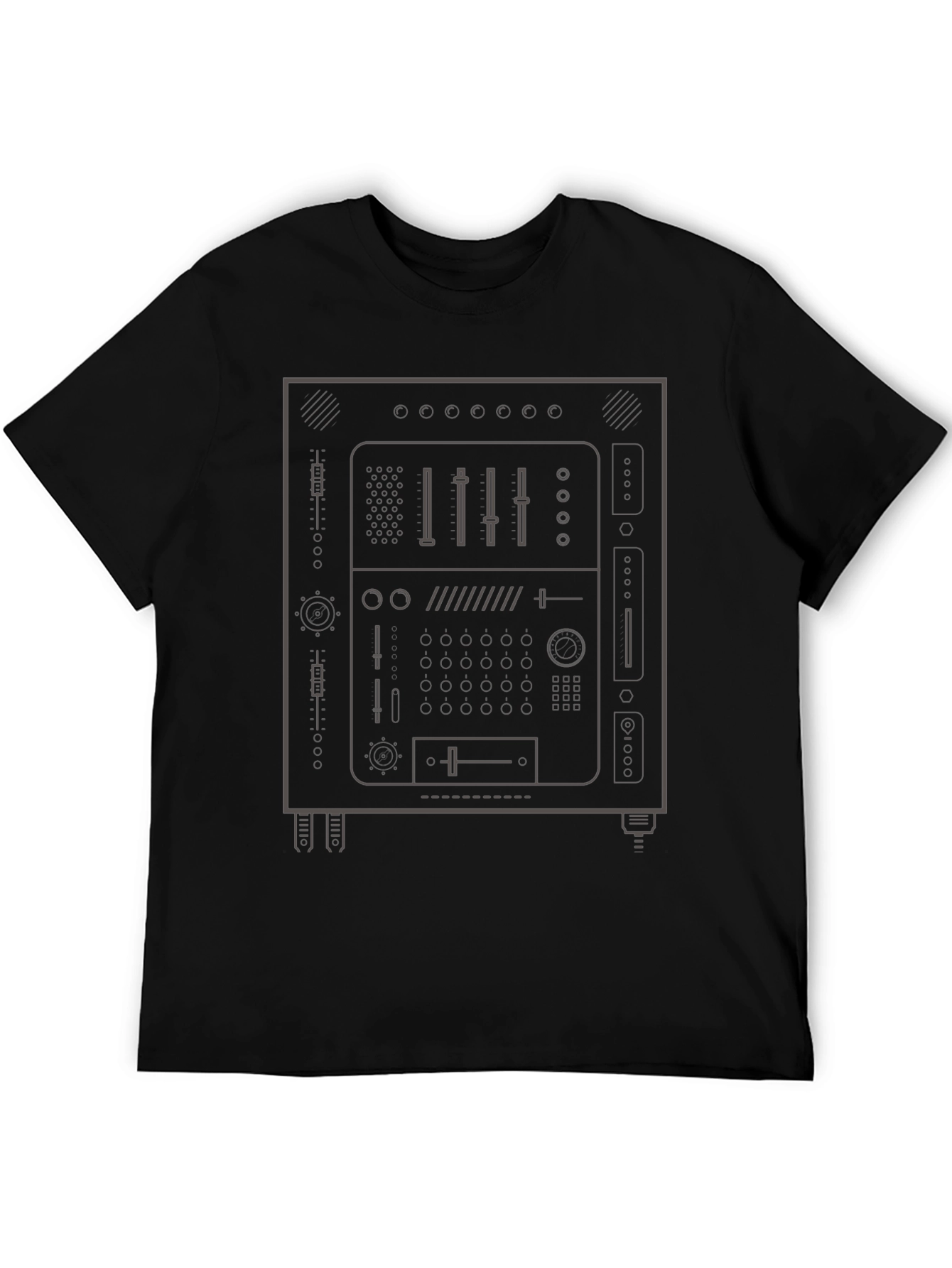 Synth Graphic Black T-Shirt - Music Producer Tee