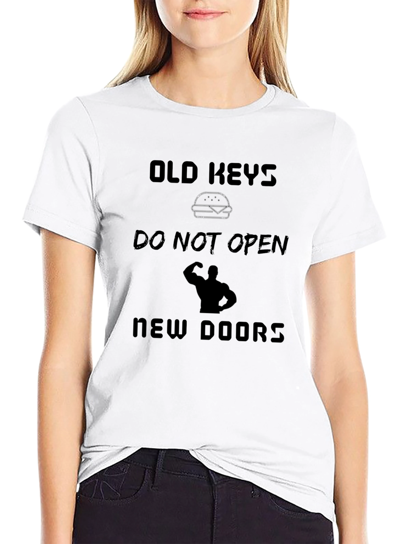 Humorous Old Keys Graphic Print Tee