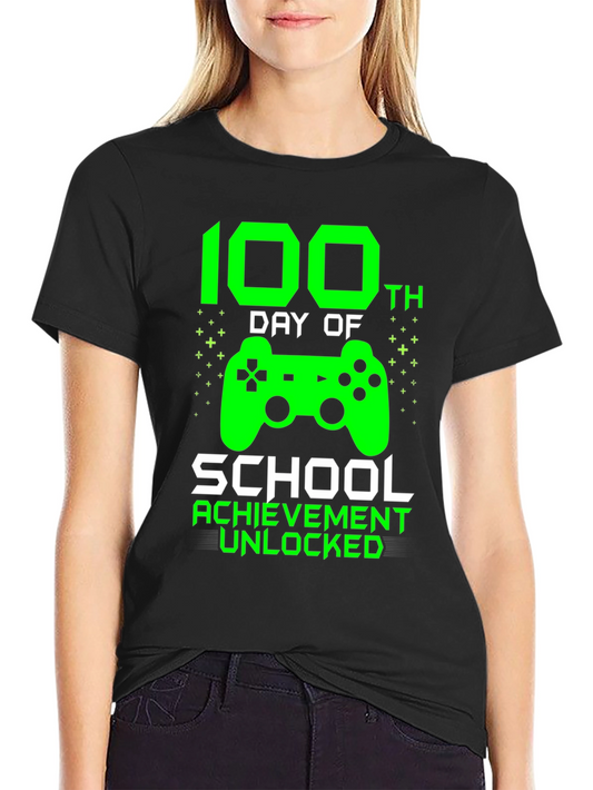 100th Day of School Achievement Unlocked Gamer T-Shirt