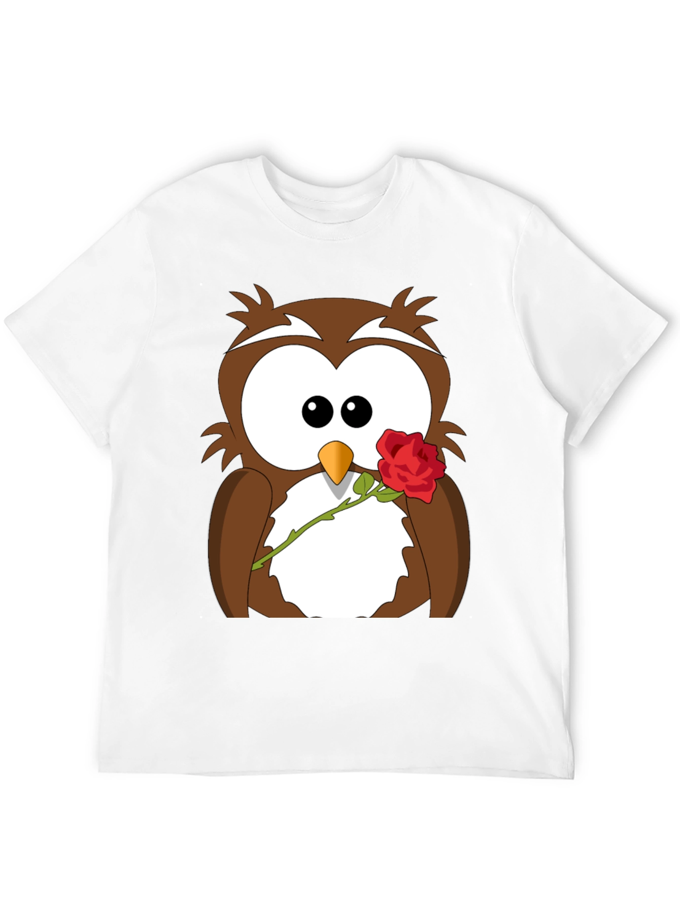 Owl With Rose Graphic T-Shirt