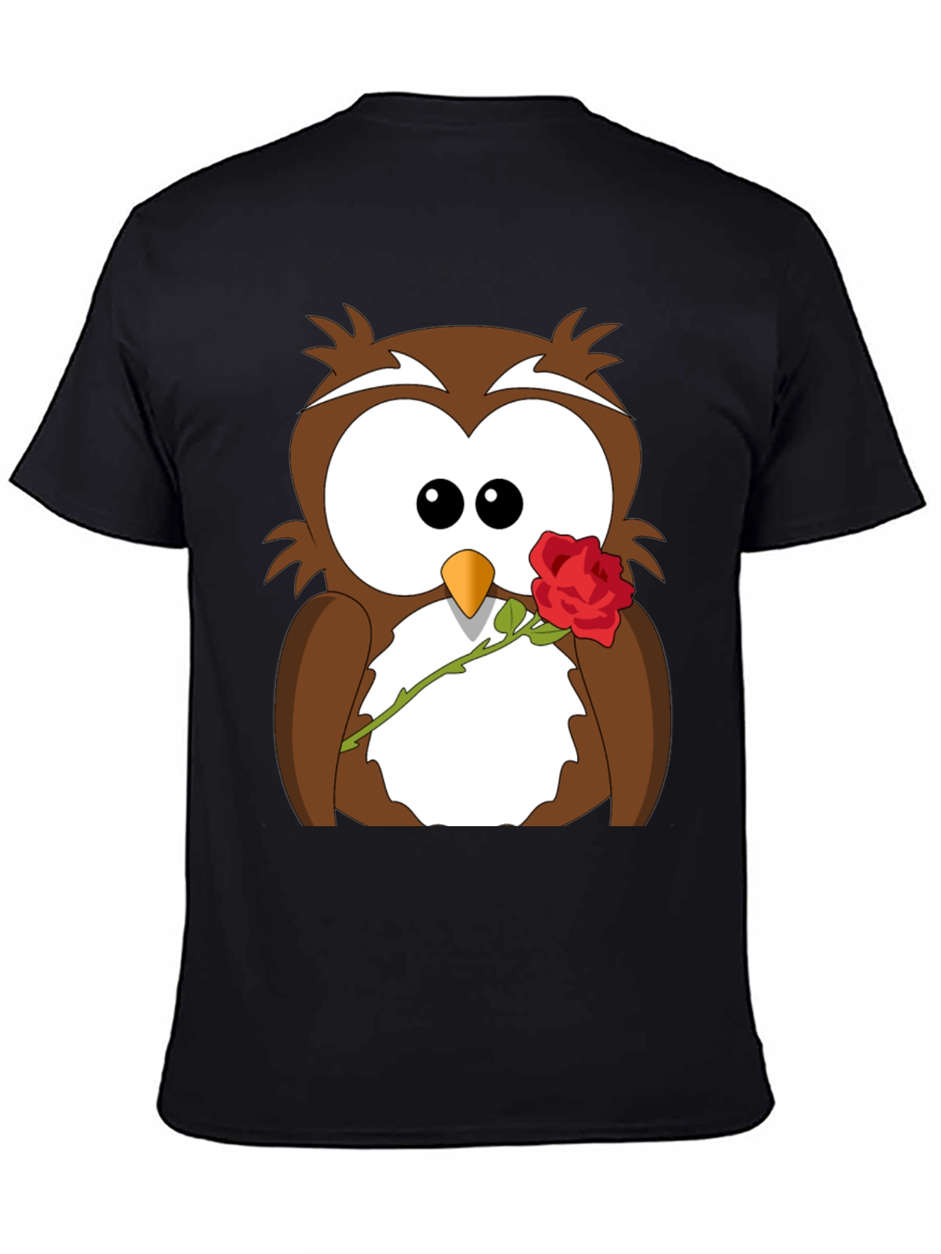 Owl With Rose Graphic T-Shirt