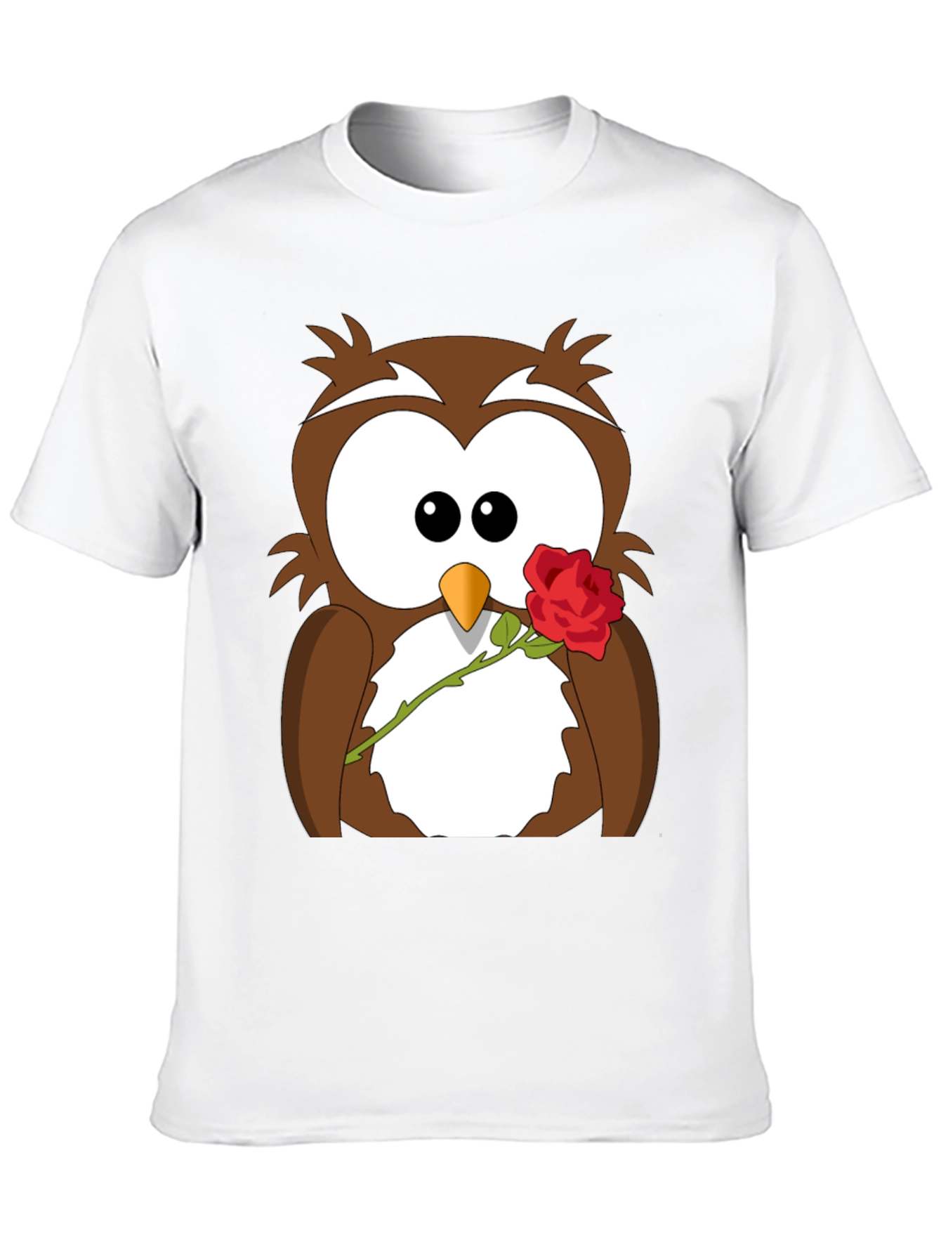 Owl With Rose Graphic T-Shirt